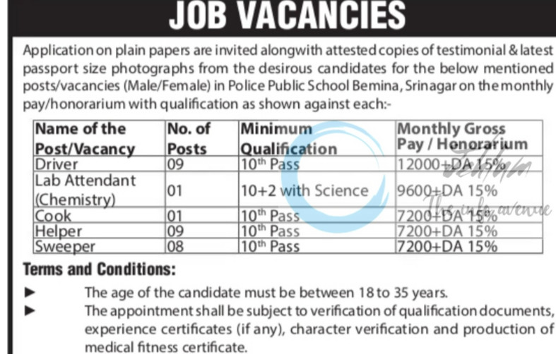 J and K Police Public School JKPPS Srinagar Job opportunities notice GB/PPS/07/2025/14049-50 2025 2 J and K Police Public School JKPPS Srinagar Job opportunities notice GB/PPS/07/2025/14049-50 2025