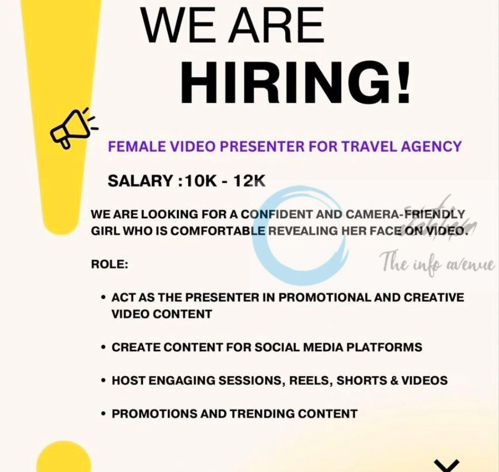TASHA TRAVEL SRINAGAR VIDEO PRESENTER JOB OPPORTUNITIES 2025