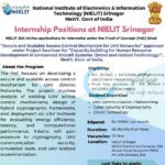 NATIONAL INSTITUTE OF ELECTRONICS AND INFORMATION TECHNOLOGY NIELIT SRINAGAR INTERNSHIP OPPORTUNITIES 2025