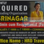 HRD Travels HRDT Srinagar Admin cum Receptionist job opportunities 2025