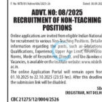 NATIONAL INSTITUTE OF TECHNOLOGY NIT DELHI NON TEACHING POSITIONS JOB OPPORTUNITIES NOTICE 08/2025