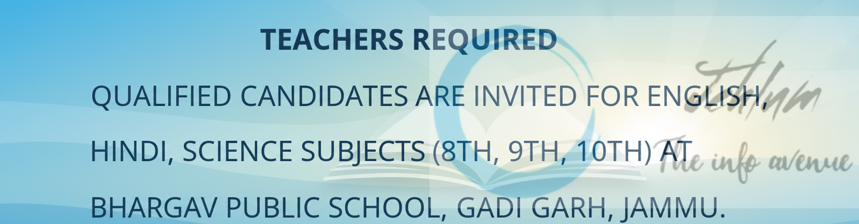 BHARGAV PUBLIC SCHOOL JAMMU TEACHERS JOB OPPORTUNITIES 2025 2 BHARGAV PUBLIC SCHOOL JAMMU TEACHERS JOB OPPORTUNITIES 2025