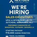 NEXTGEN CONSTRUCTIONS KASHMIR SALES EXECUTIVE JOB OPPORTUNITIES 2025