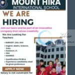 MOUNT HIRA INTERNATIONAL SCHOOL MHIS STAFF JOB OPPORTUNITIES 2025