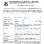 National Institute of Technology NIT Srinagar Deptt of Physics JRF job opportunities 2025