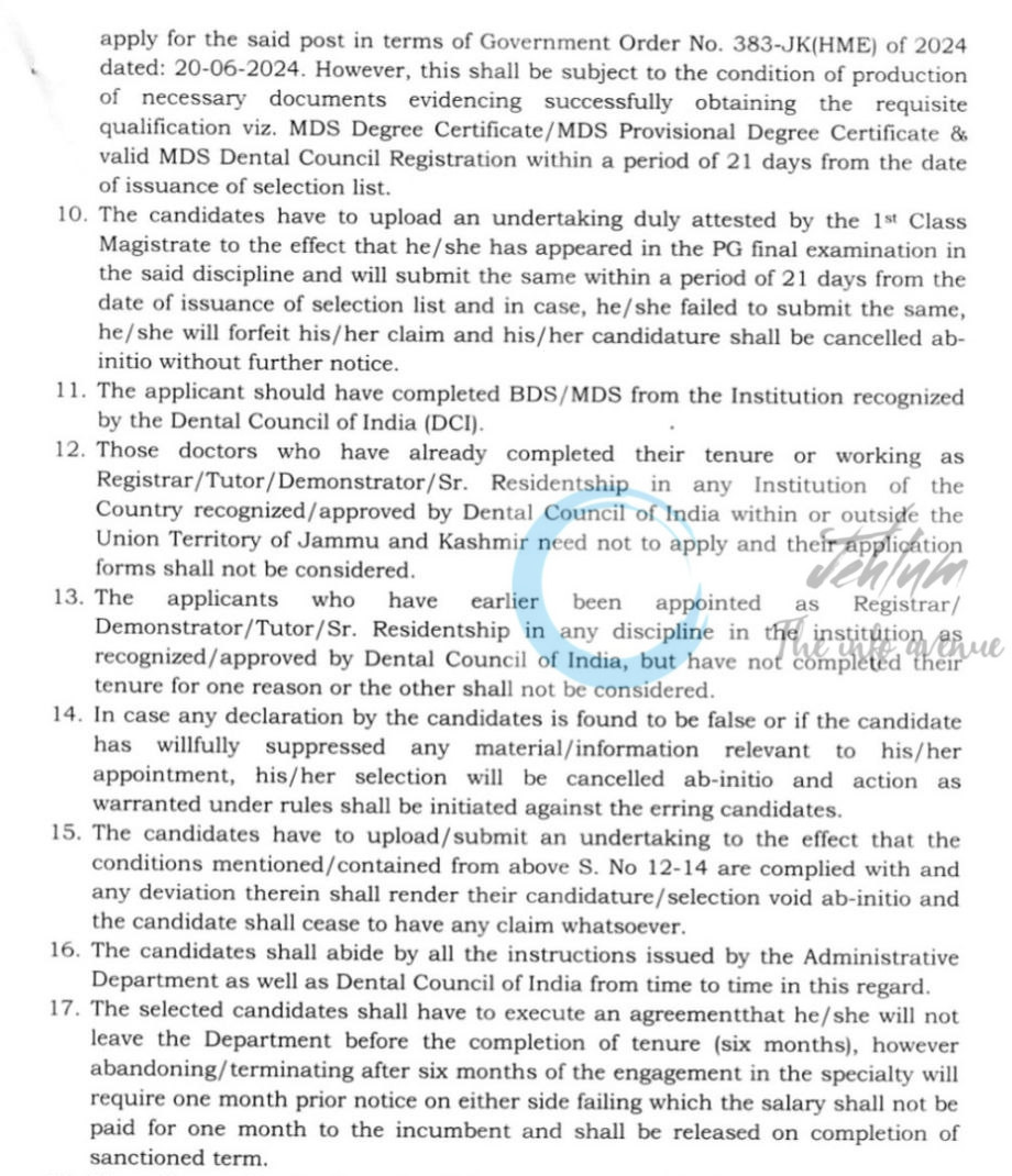 Government Dental College Hospital GDC Srinagar Registrar job opportunities 2025