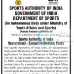 Sports Authority of India SAI New Delhi Executive Director job opportunities 2025