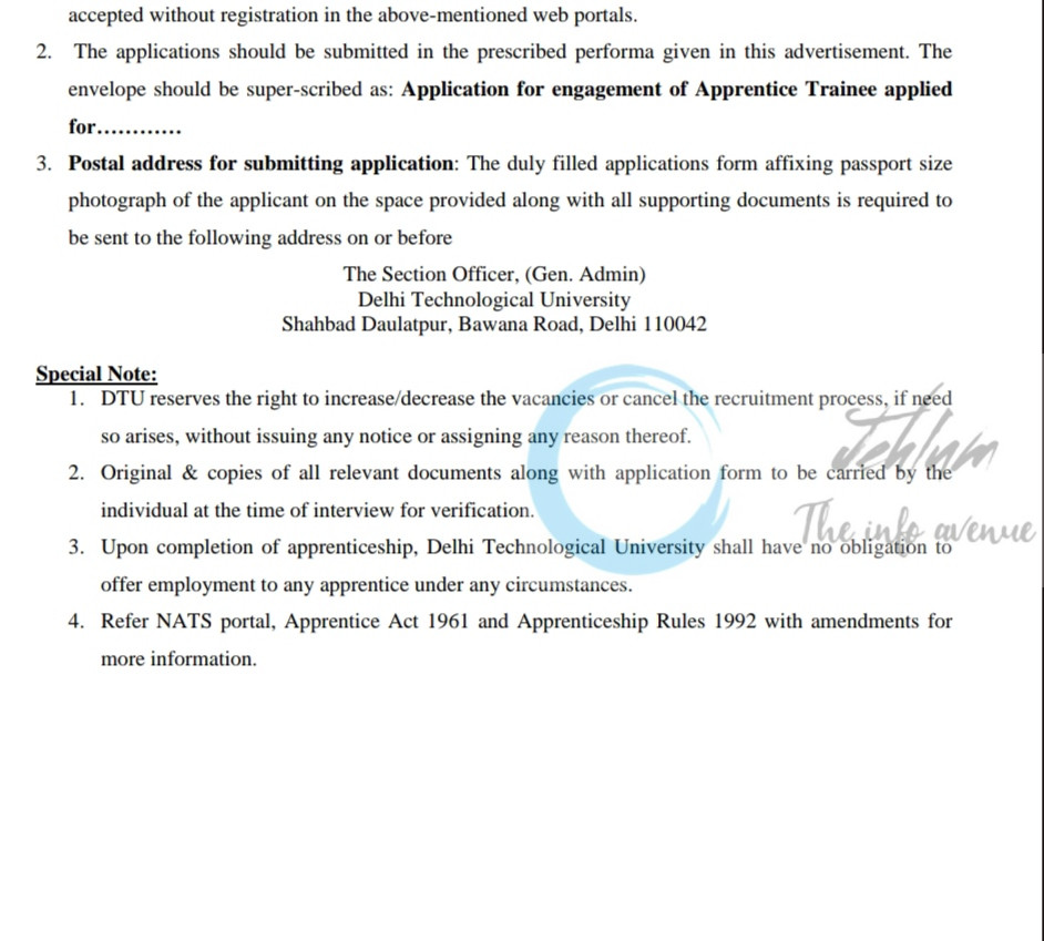 Delhi Technological University DTU Apprenticeship opportunities 2025