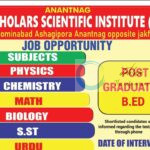 Scholars Scientific Institute SSI Anantnag Faculty Job Opportunities 2025