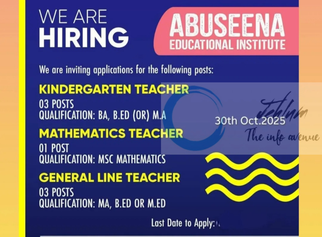 ABUSEENA EDUCATIONAL INSTITUTE SRINAGAR TEACHERS JOB OPPORTUNITIES 2025