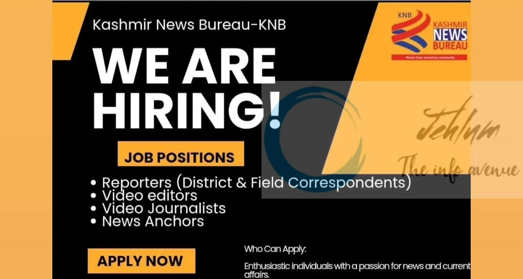 Kashmir News Bureau KNB job opportunities notice 2025
