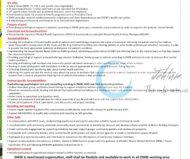 MSF Doctors Without Borders Srinagar clinical psychologist job opportunities 2025 2 MSF Doctors Without Borders Srinagar clinical psychologist job opportunities 2025