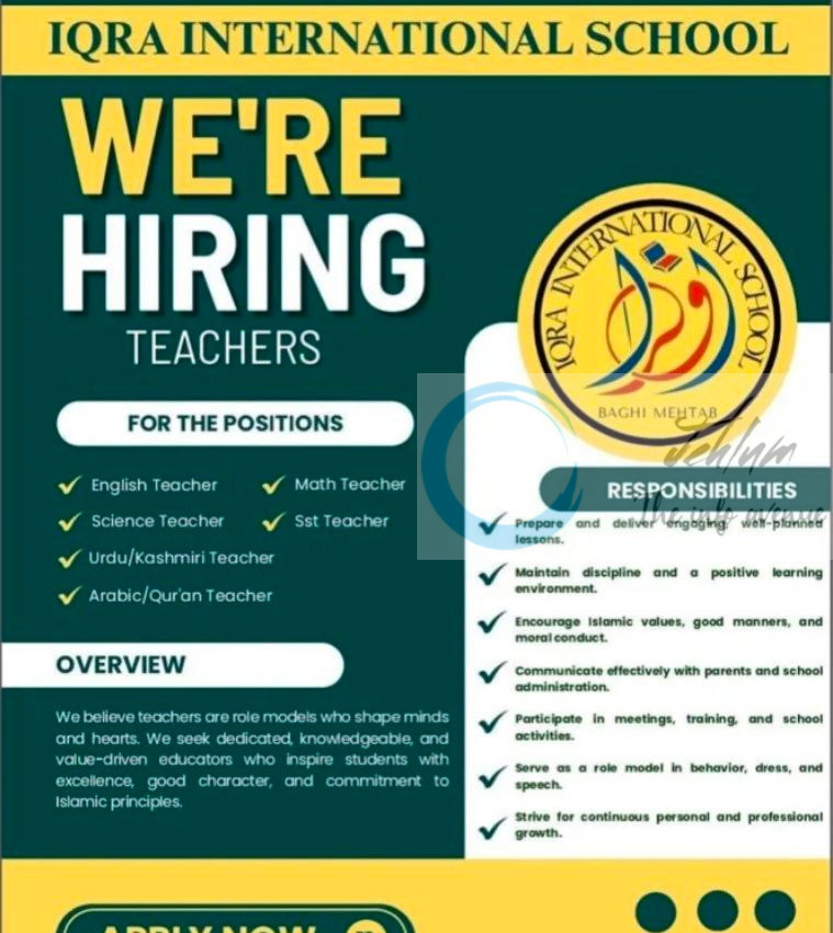 International Islamic School IIS Srinagar job opportunities 2025 2 International Islamic School IIS Srinagar job opportunities 2025