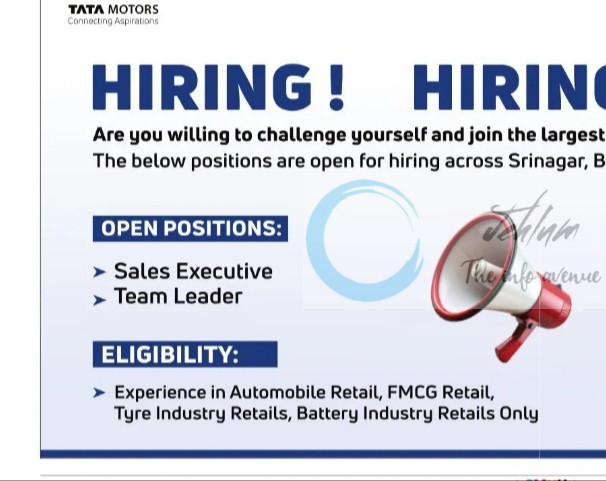TATA MOTORS KASHMIR VALLEY JOB OPPORTUNITIES 2025 2 TATA MOTORS KASHMIR VALLEY JOB OPPORTUNITIES 2025