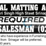 BENGAL MATTING AGENCY SALESMAN JOB OPPORTUNITIES 2025
