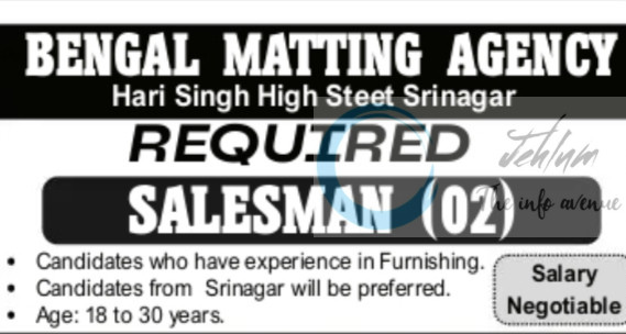 BENGAL MATTING AGENCY SALESMAN JOB OPPORTUNITIES 2025 2 BENGAL MATTING AGENCY SALESMAN JOB OPPORTUNITIES 2025