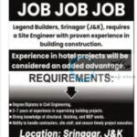Legend Builders srinagar Site Engineer job opportunities 2025