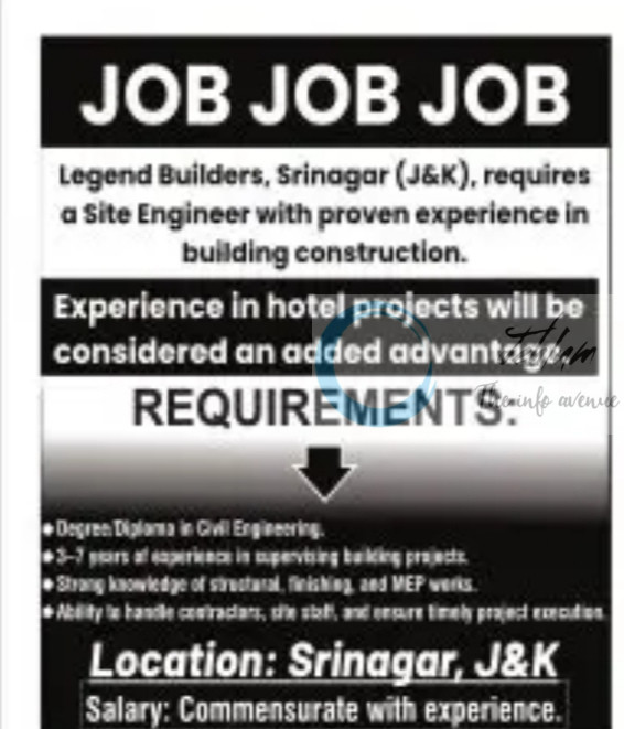 Legend Builders srinagar Site Engineer job opportunities 2025 2 Legend Builders srinagar Site Engineer job opportunities 2025