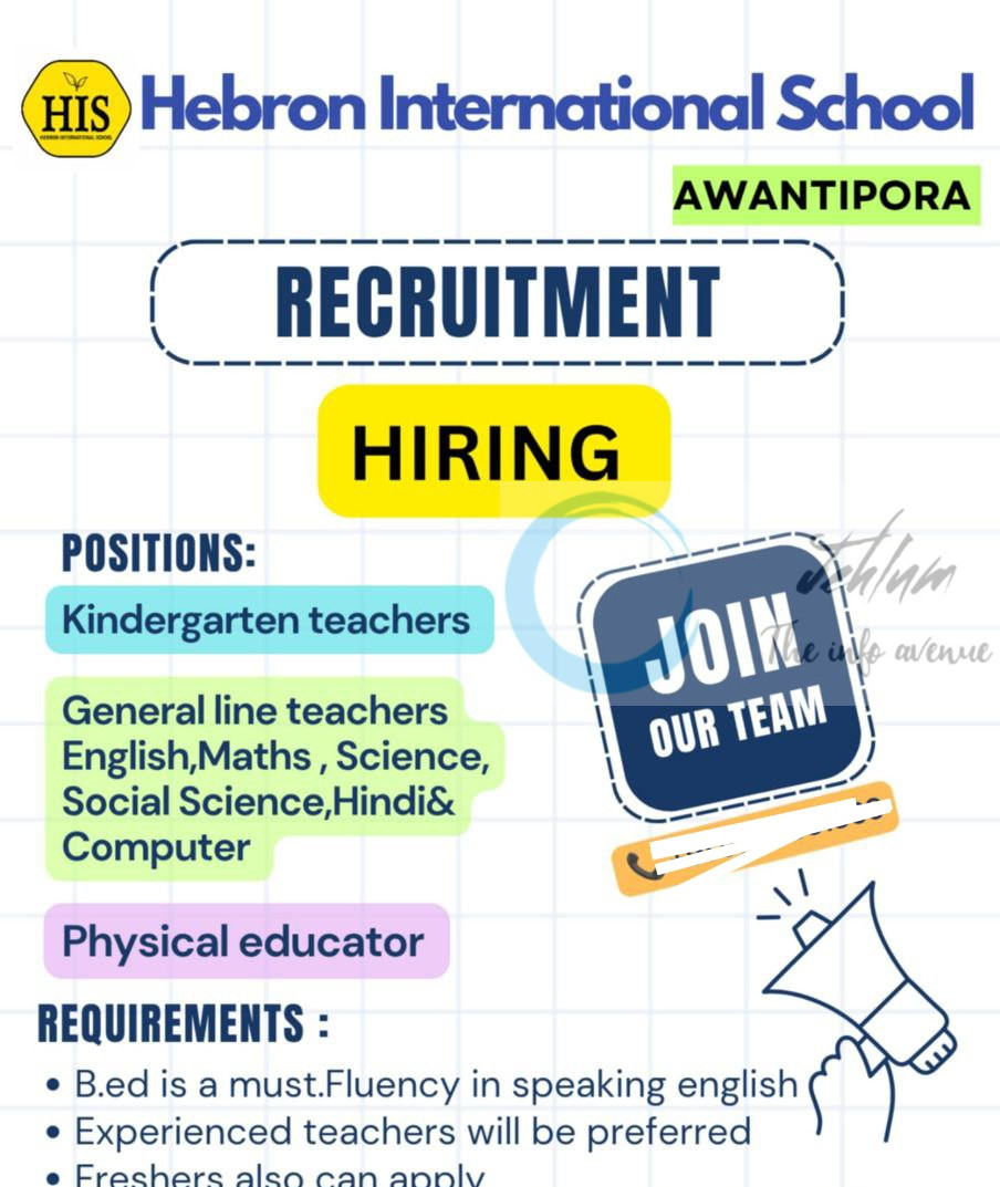 Hebron International School HIS Awantipora job opportunities 2025 2 Hebron International School HIS Awantipora job opportunities 2025