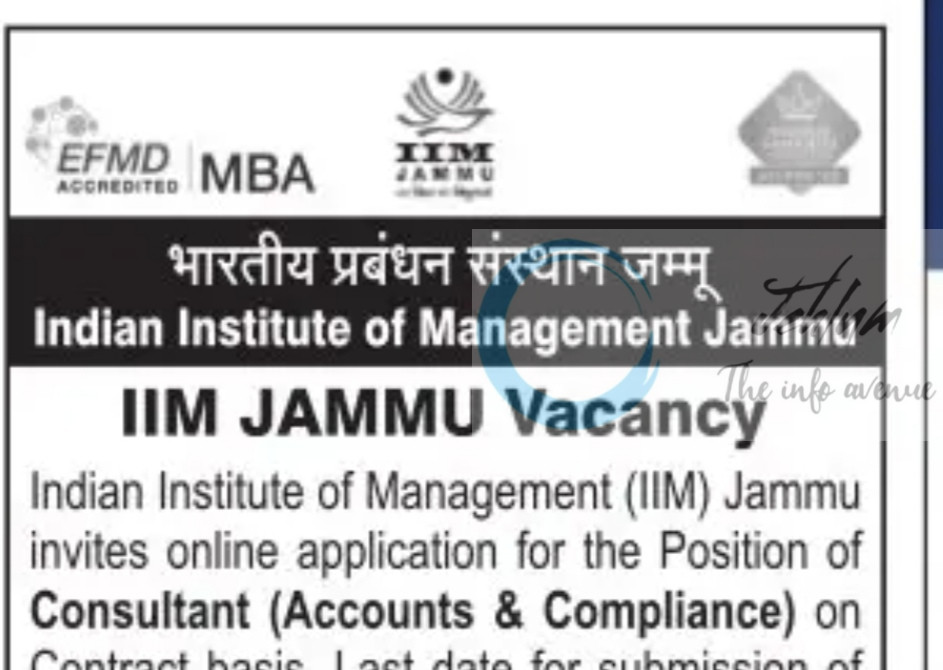 Indian Institute of Management iim jammu job opportunities notice 2025 2 Indian Institute of Management iim jammu job opportunities notice 2025