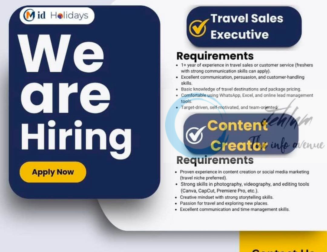 Mid Holidays srinagar job Opportunities 2025 2 Mid Holidays srinagar job Opportunities 2025