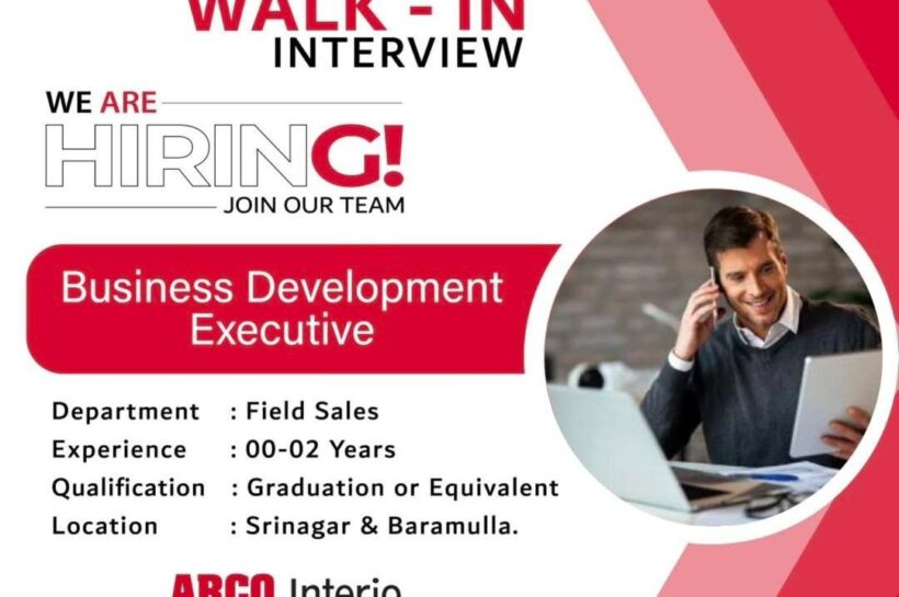 Arco Interio Srinagar/Baramulla Business Development Executive job opportunities Walk-In 2025 Arco Interio Srinagar/Baramulla Business Development Executive job opportunities Walk-In 2025