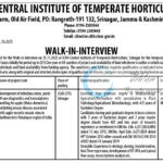 ICAR CITH Srinagar SRF Biotechnology Walk In Interview 2025 Research Opportunities