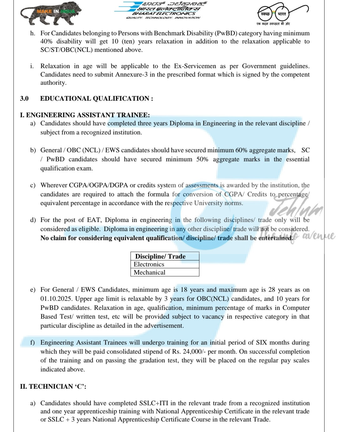 Bharat Electronics Limited BEL Panchkula Engineering Assistant Trainee EAT/ Technicians Permanent Jobs Opportunities Recruitment 2025-26/08/PK/EAT/T/004 3 BEL Panchkula Engineering Assistant Trainee EAT/ Technicians Permanent Jobs Opportunities Recruitment 2025-26/08/PK/EAT/T/004