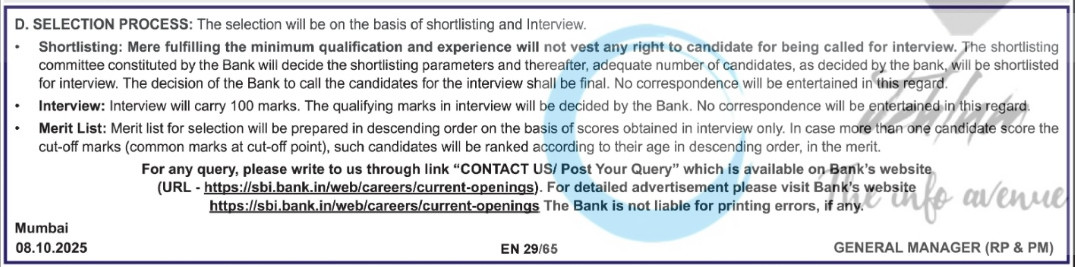 State Bank of India SBI Specialist Cadre Officer Recruitment Advt No CRPD/SCO/2025-26/14 Jobs Opportunity