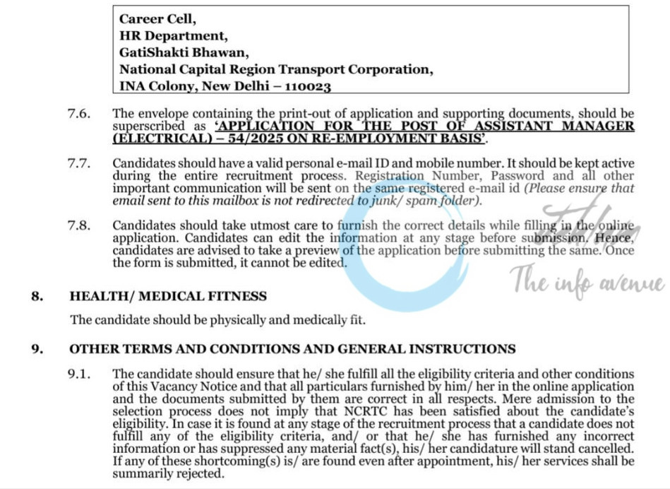 National Capital Region Transport Corporation NCRTC Assistant Manager Electrical job opportunities Notice 54/2025