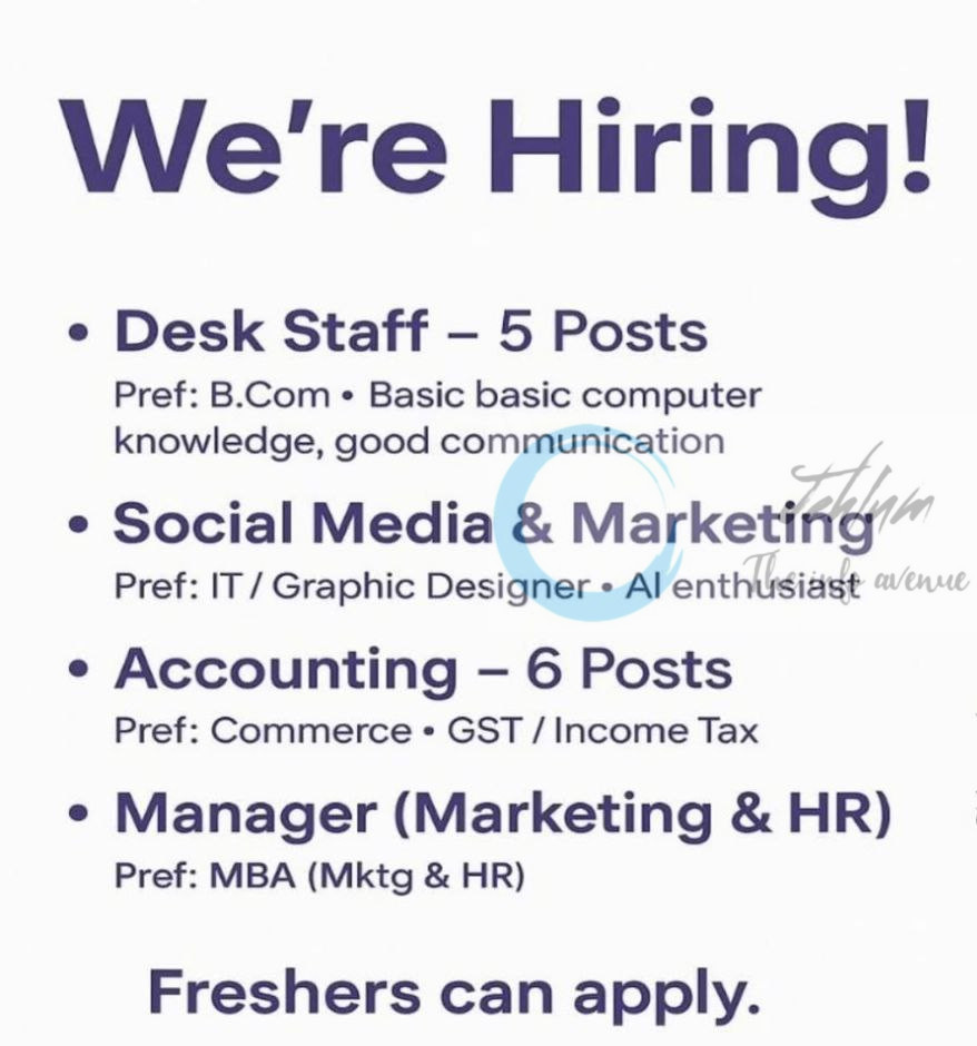 SSHB And Associates Srinagar job opportunities notice 2025