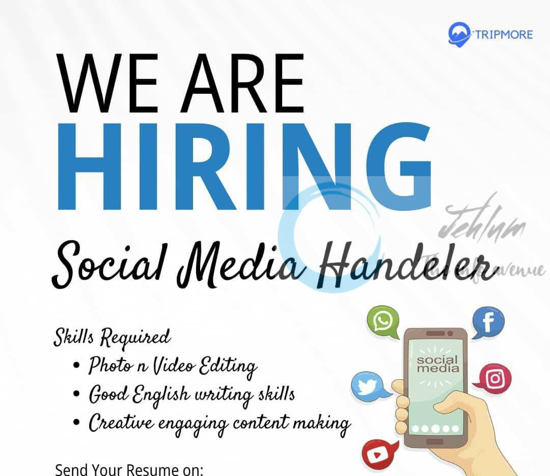 TRIPMORE SRINAGAR Social Media Handler Job Opportunities 2025