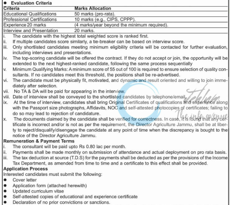 Directorate of Agriculture Jammu J and K Agriculture Deptt Procurement Officer job opportunities notice 06/2025