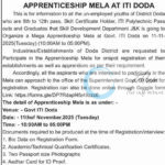 INDUSTRIAL TRAINING INSTITUTE ITI Doda Apprenticeship opportunities 2025