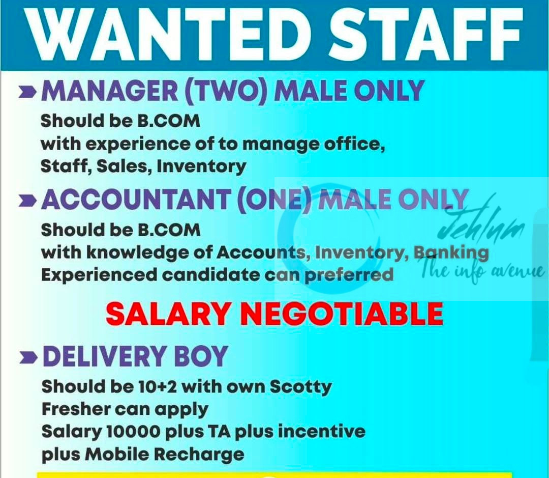Z A Traders SRINAGAR STAFF JOB OPPORTUNITIES 2025