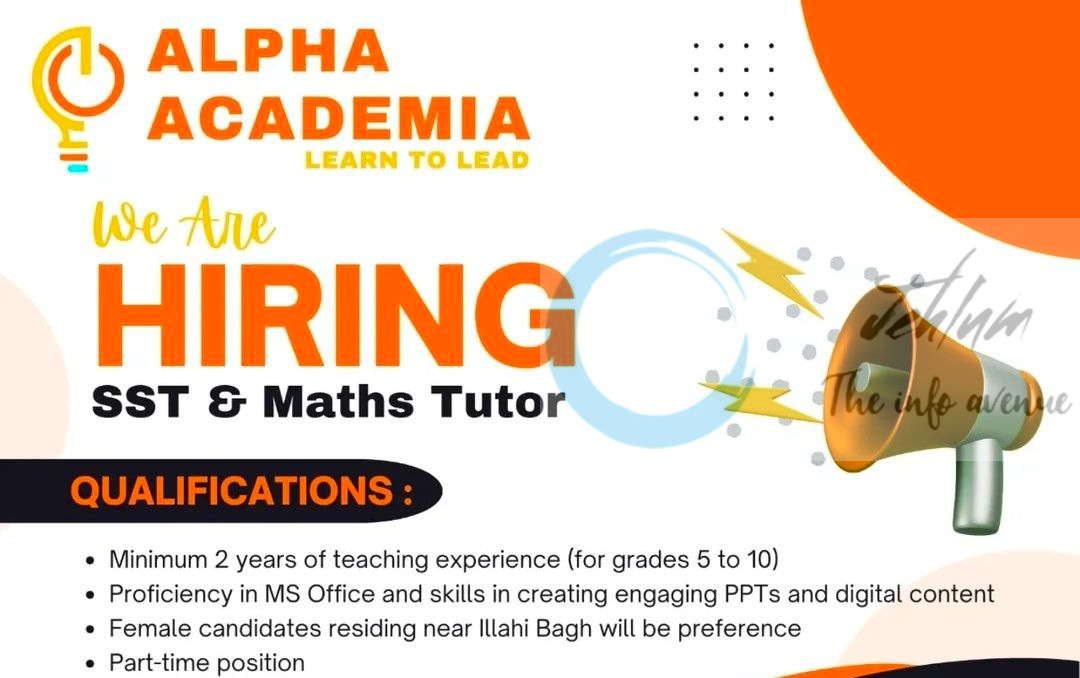 Alpha Academia srinagar job opportunities 2025