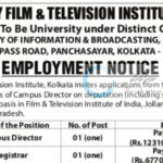 Satyajit Ray Film and Television Institute SRFTI Kolkata job opportunities notice CBC 22107/12/0018/2526