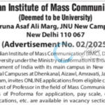 Indian Institute of Mass Communication new Delhi job opportunities notice 02/2025