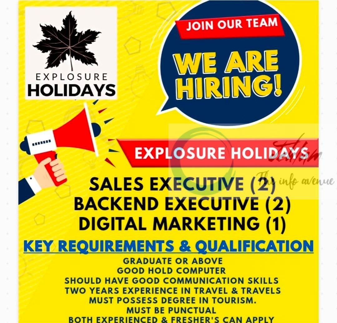 EXPOSURE HOLIDAYS NOWHATTA SRINAGAR JOB OPPORTUNITIES 2025