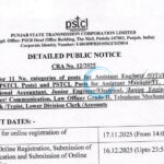 PSTCL PSPCL Assistant Engineer and Junior Engineer job opportunities notice CRA No 12/2025
