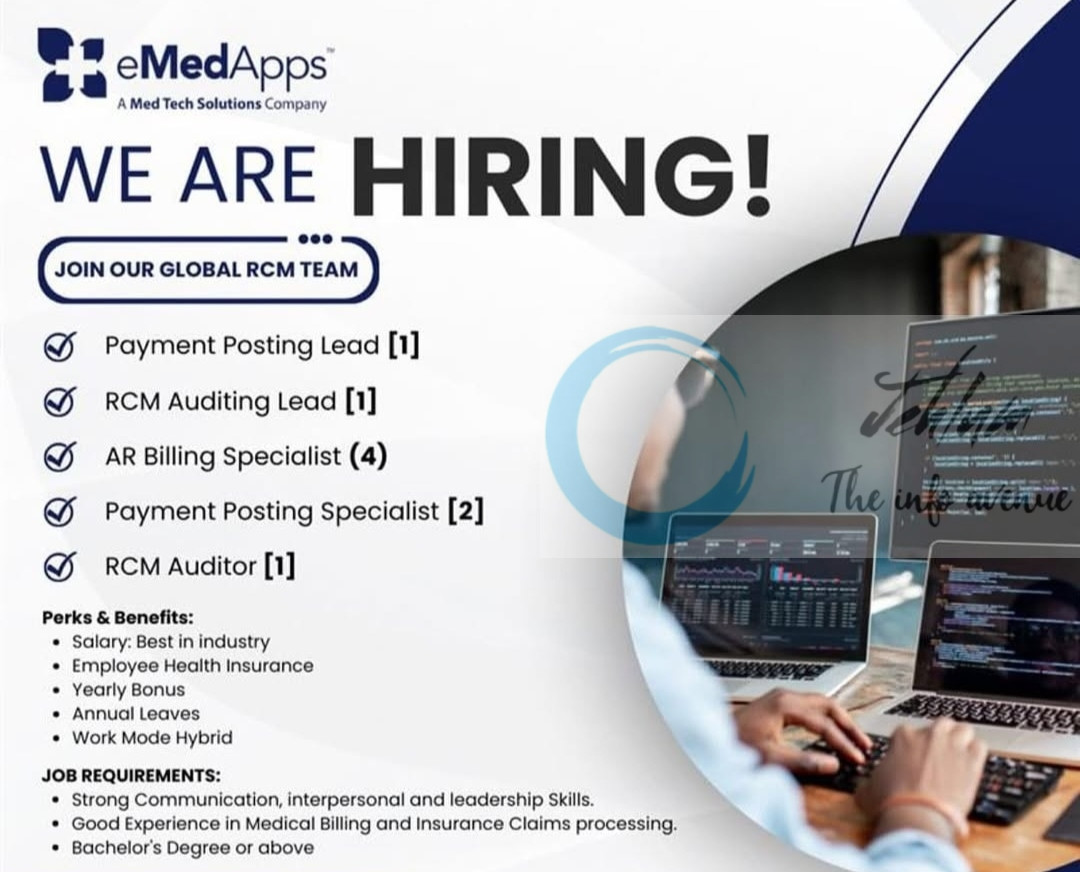 eMedApps Med Tech Solutions Srinagar Medical Billing/ Auditing Specialist Jobs Openings 2025