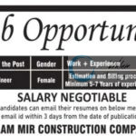 Abdul Salam Mir Construction Company srinagar Civil Engineer job opportunities 2025