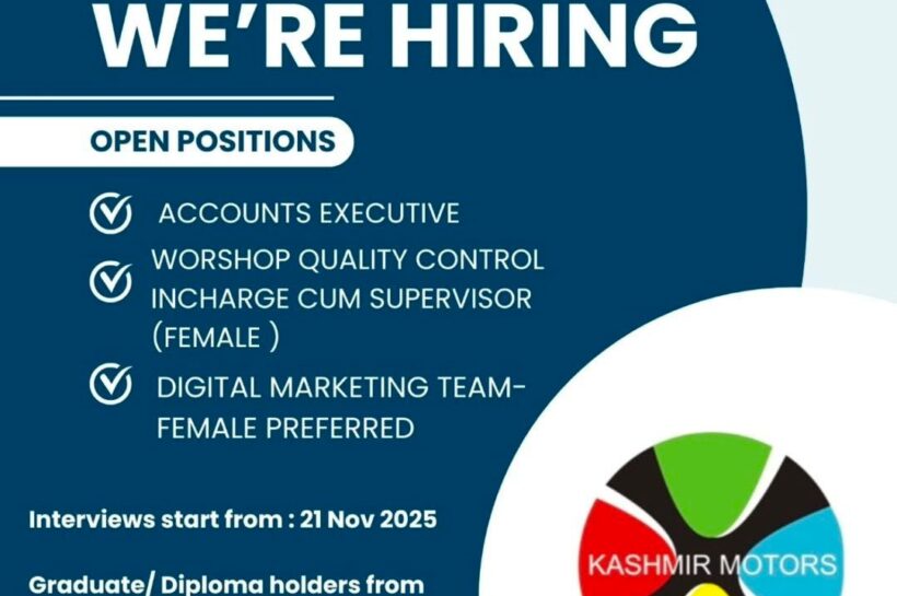 Kashmir Motors KM Srinagar job opportunities 2025