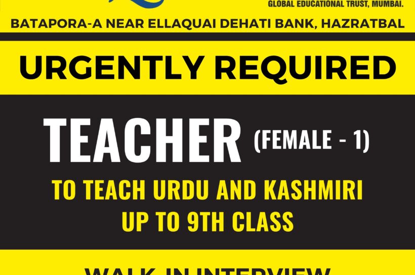 IQRA International School srinagar Teachers job opportunities 2025