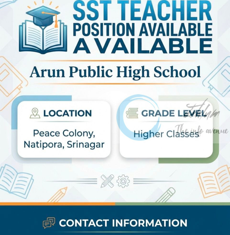 Arun Public High School Srinagar Teacher job opportunities 2025