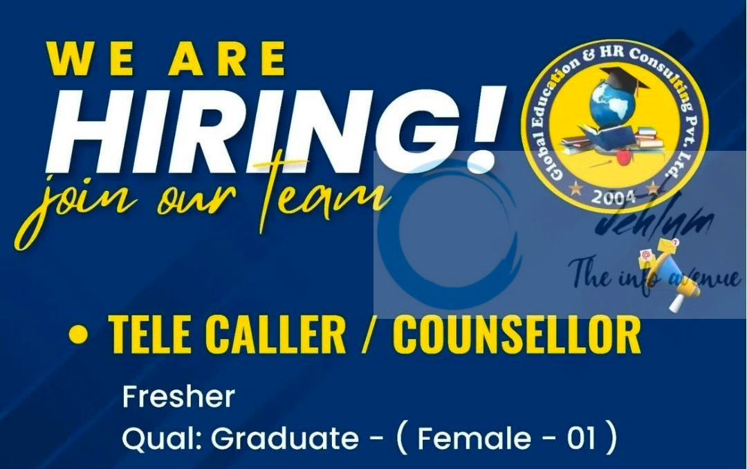 Global Education and HR Consulting Pvt Ltd GEHRC Srinagar Tele Caller/Counsellor Job opportunities 2025