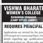 Vishwa Bharati Womens College VBWC Srinagar Principal Job Opportunities 2025
