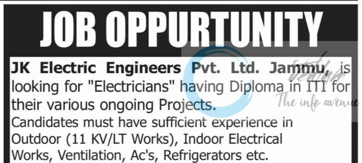 JK Electric Engineers Pvt Ltd JKEE Jammu Electricians ITI Diploma 2025