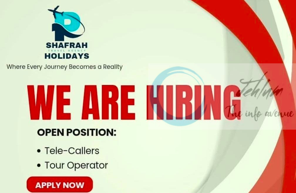 Shafrah Travel Agency Srinagar Tour Operator Job opportunities 2025