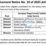 Kashmir University KU Srinagar Director job opportunities notice 10 of 2025